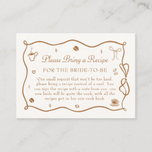 Coffee Bridal Shower Recipe Request Enclosure Card