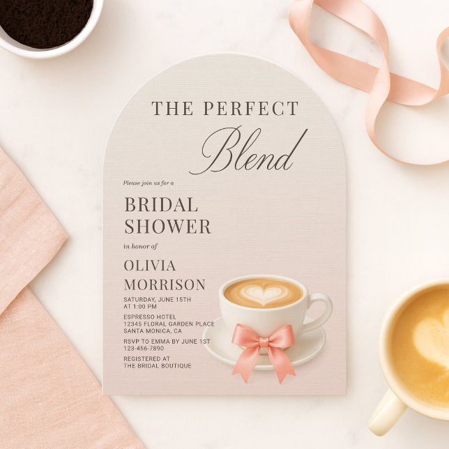 Coffee Bridal Shower The Perfect Blend Coquette  Invitation (Creator Uploaded)