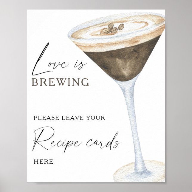 Coffee bridal shower Your recipe card here Poster (Front)