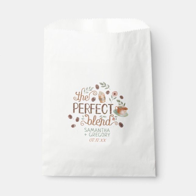 Coffee Bridal Wedding Shower The Perfect Blend Favor Bag (Front)