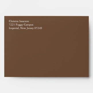 Coffee Brown A7 5x7 Custom Pre-addressed Envelopes
