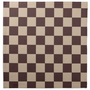 Coffee Brown Checkerboard Cloth Napkin