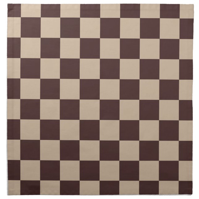 Coffee Brown Checkerboard Cloth Napkin (Front)