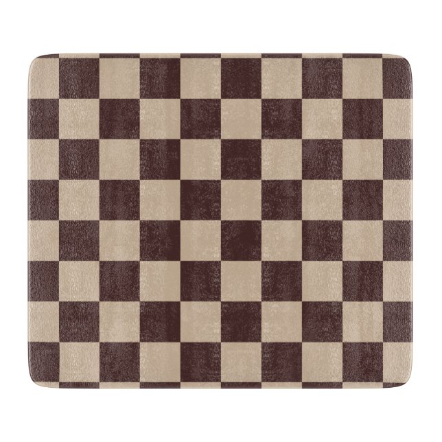 Coffee Brown Checkerboard Cutting Board (Front)