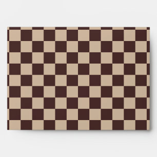 Coffee Brown Checkerboard Envelope