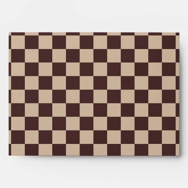 Coffee Brown Checkerboard Envelope (Front)
