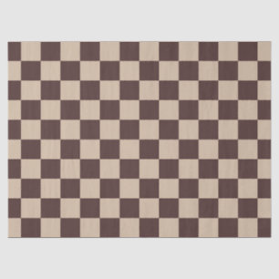 Coffee Brown Checkerboard Tissue Paper