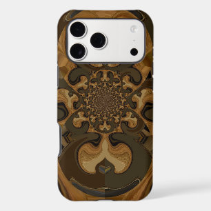 Coffee Brown Fluid Kaleidoscope Art Print iPhone 17 Pro Max Case