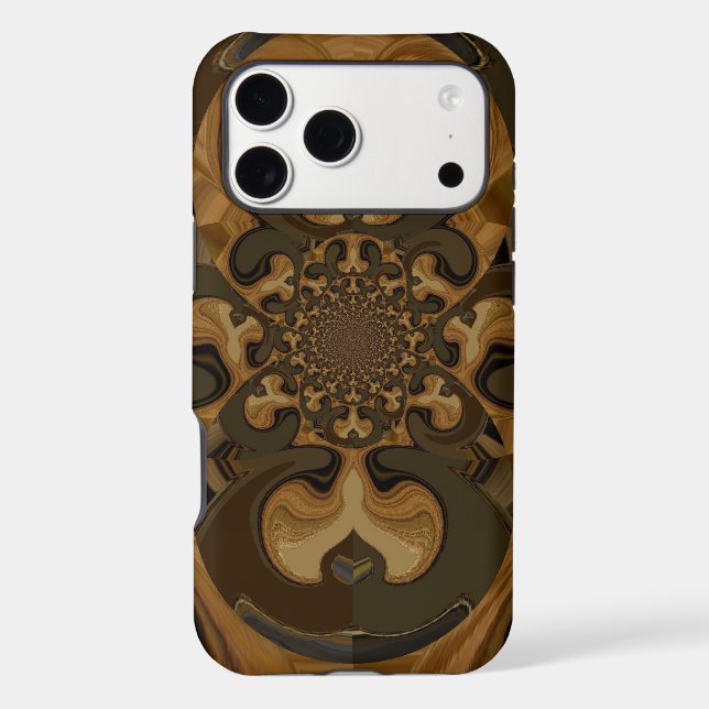 Coffee Brown Fluid Kaleidoscope Art Print Case-Mate iPhone Case (Back)