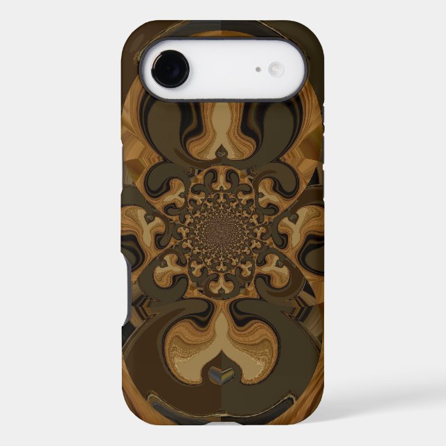 Coffee Brown Fluid Kaleidoscope Art Print Case-Mate iPhone Case (Back)