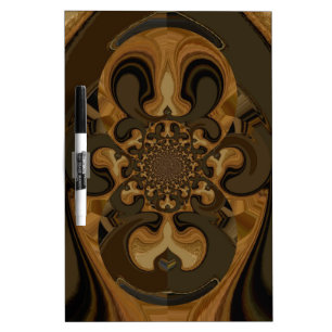 Coffee Brown Fluid Kaleidoscope Art Print Dry-Erase Board
