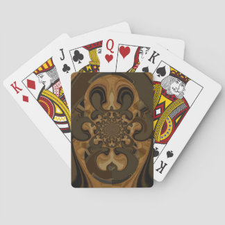 Coffee Brown Fluid Kaleidoscope Art Print Poker Cards
