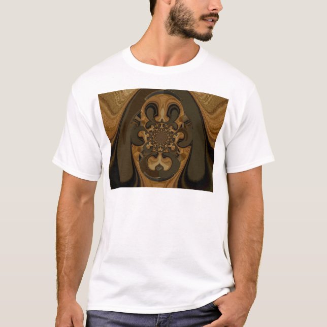 Coffee Brown Fluid Kaleidoscope Art Print T-Shirt (Front)