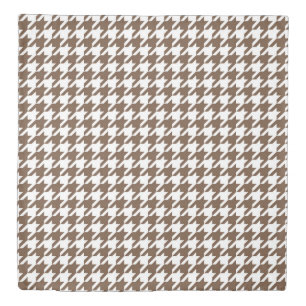 Coffee Brown Houndstooth Pattern Duvet Cover