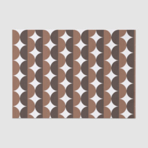 Coffee Brown Mocha Century Modern Wavy Tissue Paper
