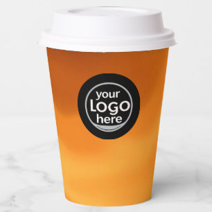 Coffee Brown Paper Cup - Classic Custom Logo 12oz