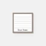 Coffee Brown Retro Add Your Name Lined  Post-it Notes