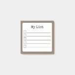 Coffee Brown Retro Lined Checklist Post-it Notes