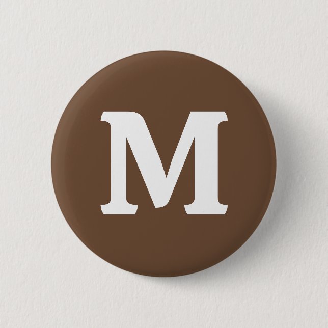 Coffee Brown Solid Color  Button (Front)