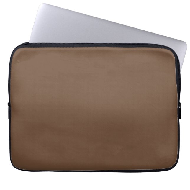 Coffee Brown Solid Color  Laptop Sleeve (Front)