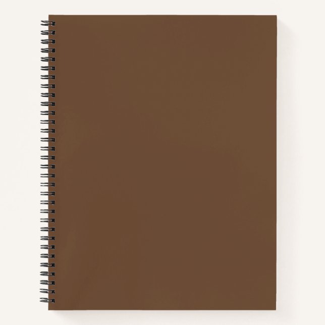 Coffee Brown Solid Color  Notebook (Front)