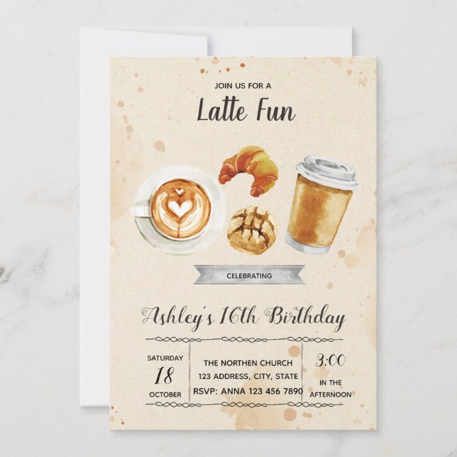 Coffee brunch party invitation (Front)