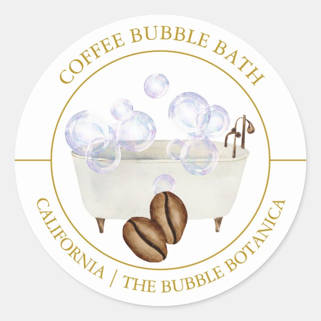 Coffee Bubble Bath label (Front)