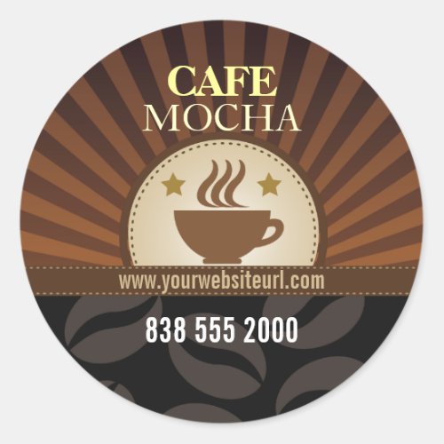 Coffee Burst Cafe Classic Round Sticker