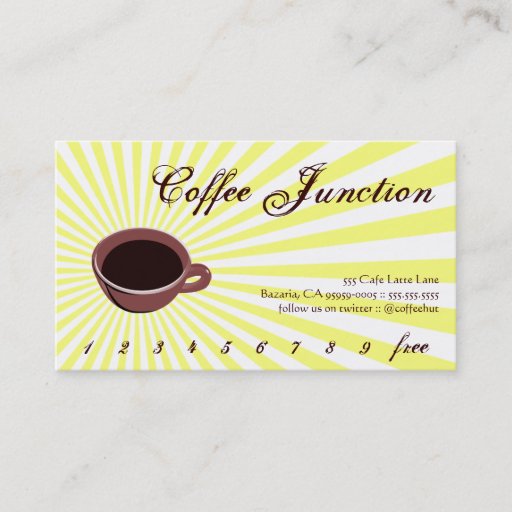 Customizable Coffee Burst Drink Punch / Loyalty Card Business Card