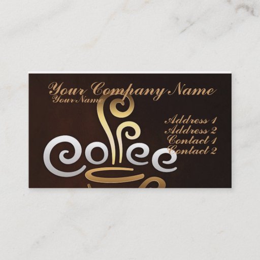 Customizable Coffee Business Card