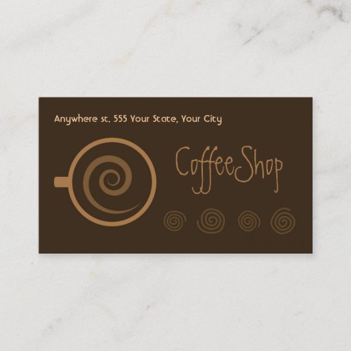 Customizable Coffee Business Card