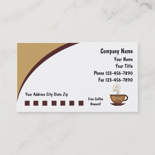 Customizable Coffee Business Cards