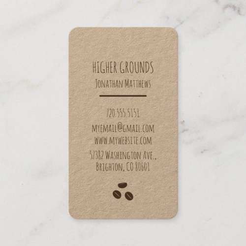 Coffee Business Logo Craft Paper Business Card