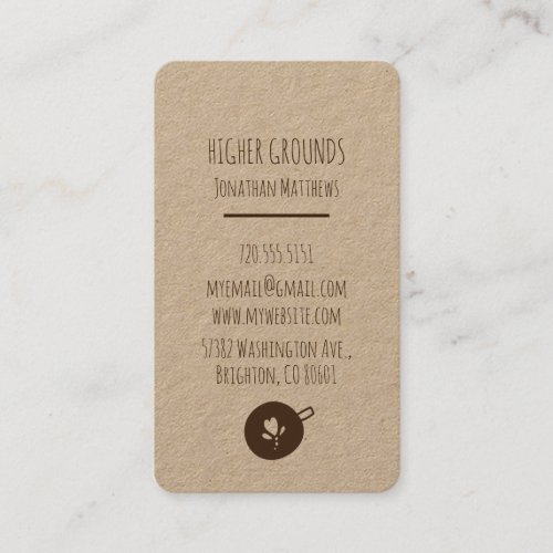 Coffee Business Logo Craft Paper Business Card