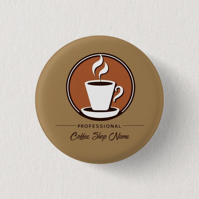 Coffee Business professional cafe espresso  shop Button (Front)
