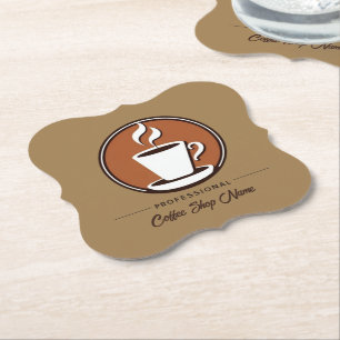 Coffee Business professional cafe espresso shop Paper Coaster