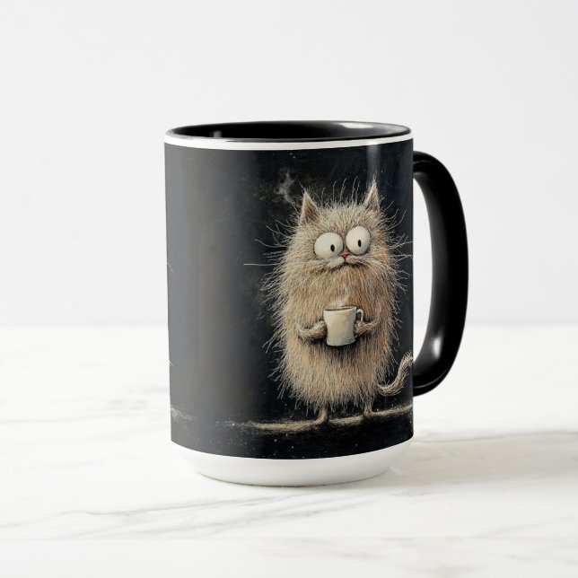 Coffee Buzz Cat Mug (Front Right)