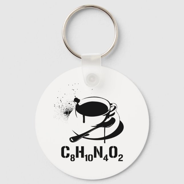 Coffee C8H10N4O2 Keychain (Front)