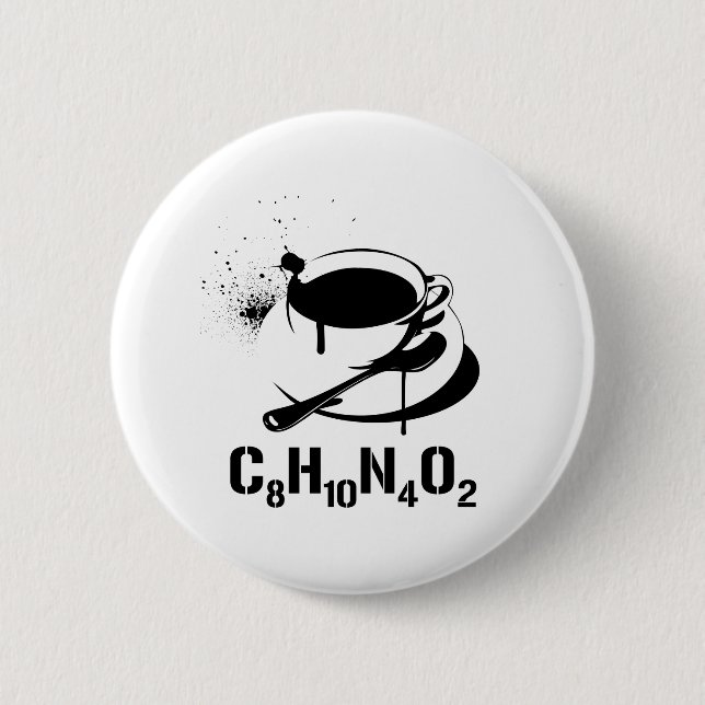 Coffee C8H10N4O2 Pinback Button (Front)