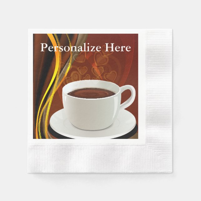 Coffee Cafe Art Paper Napkins (Front)