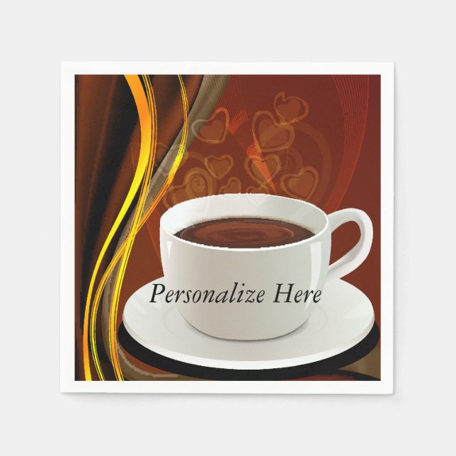 Coffee Cafe Art Paper Napkins (Front)