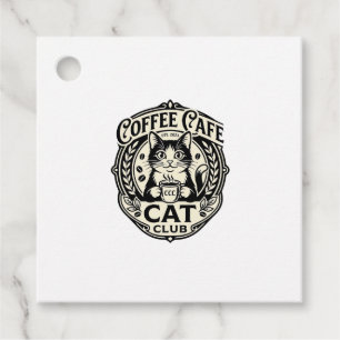 Coffee Cafe Cat Funny Cat Graphic - Coffee Cafe Ca Favor Tags