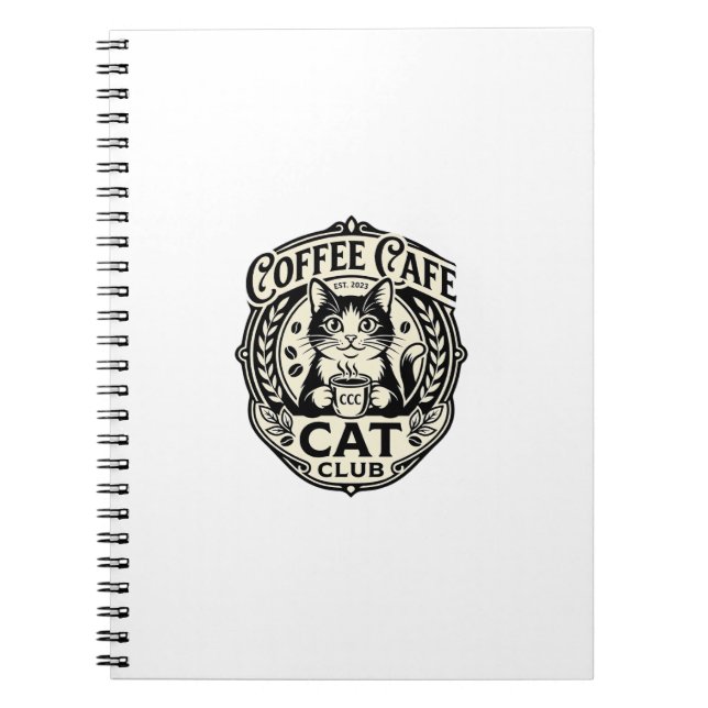 Coffee Cafe Cat Funny Cat Graphic - Coffee Cafe Ca Notebook (Front)
