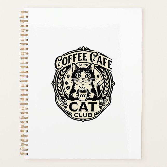 Coffee Cafe Cat Funny Cat Graphic - Coffee Cafe Ca Planner (Front)