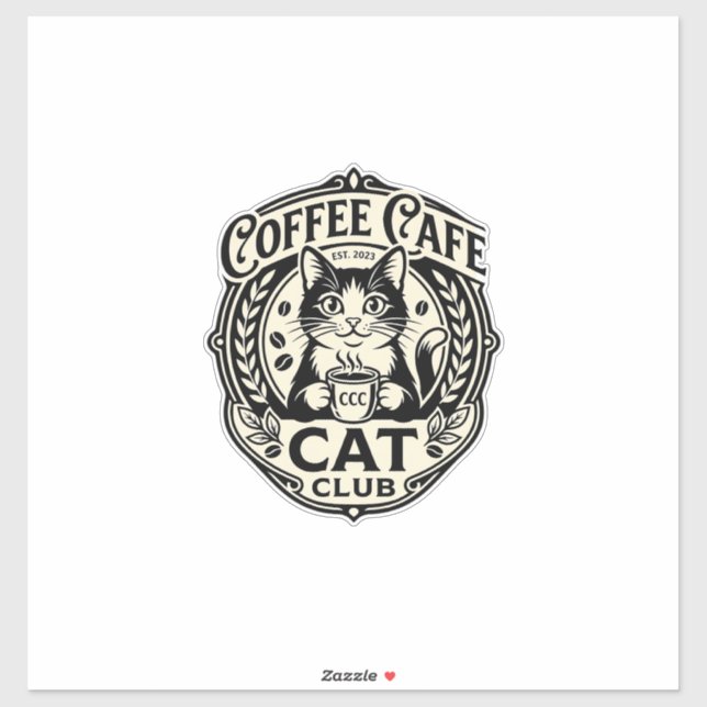 Coffee Cafe Cat Funny Cat Graphic - Coffee Cafe Ca Sticker (Sheet)