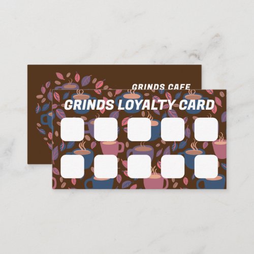 COFFEE CAFE Cute Logo Customer Loyalty Card 10