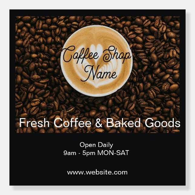 Coffee Café Foam Board | Coffee Shop Menu Board |  (Front)