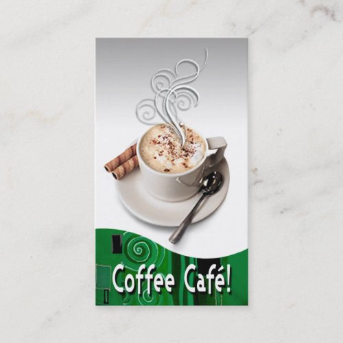 Coffee Caf Gourmet Coffee Capuccino Espresso Business Card