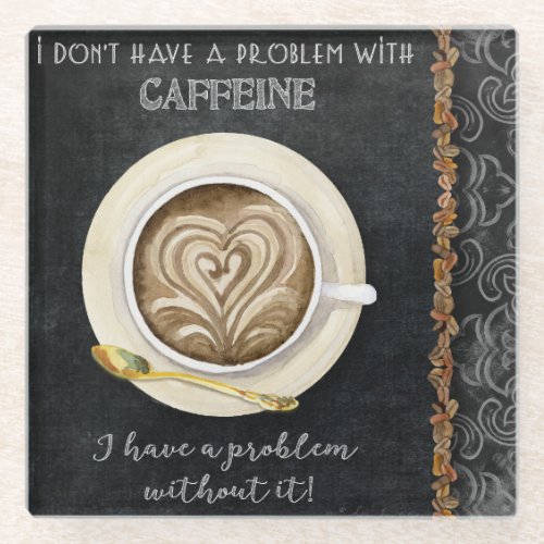 Coffee Caffeine Cappuccino Heart Art Coffee Shop Glass Coaster