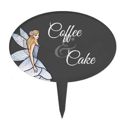 Coffee Cake Fairy Princess Petals Dress Fashion Cake Topper